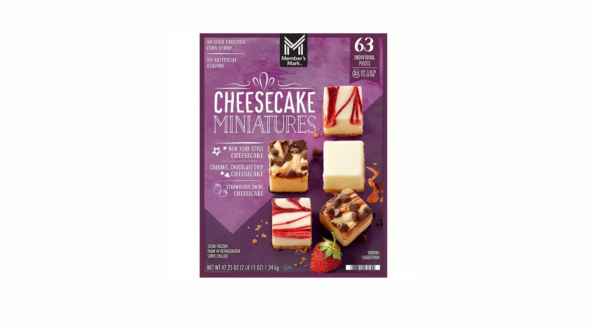 Member's Mark 1"x1" Cheesecake Minis, Variety Pack, 63 ct