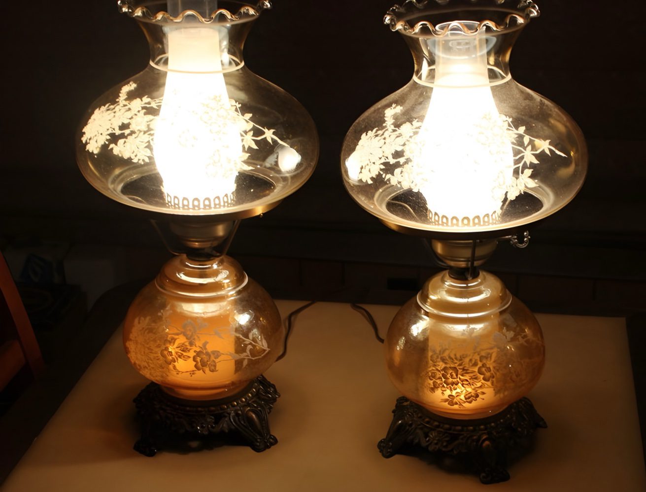 Brass Hurricane Lamp