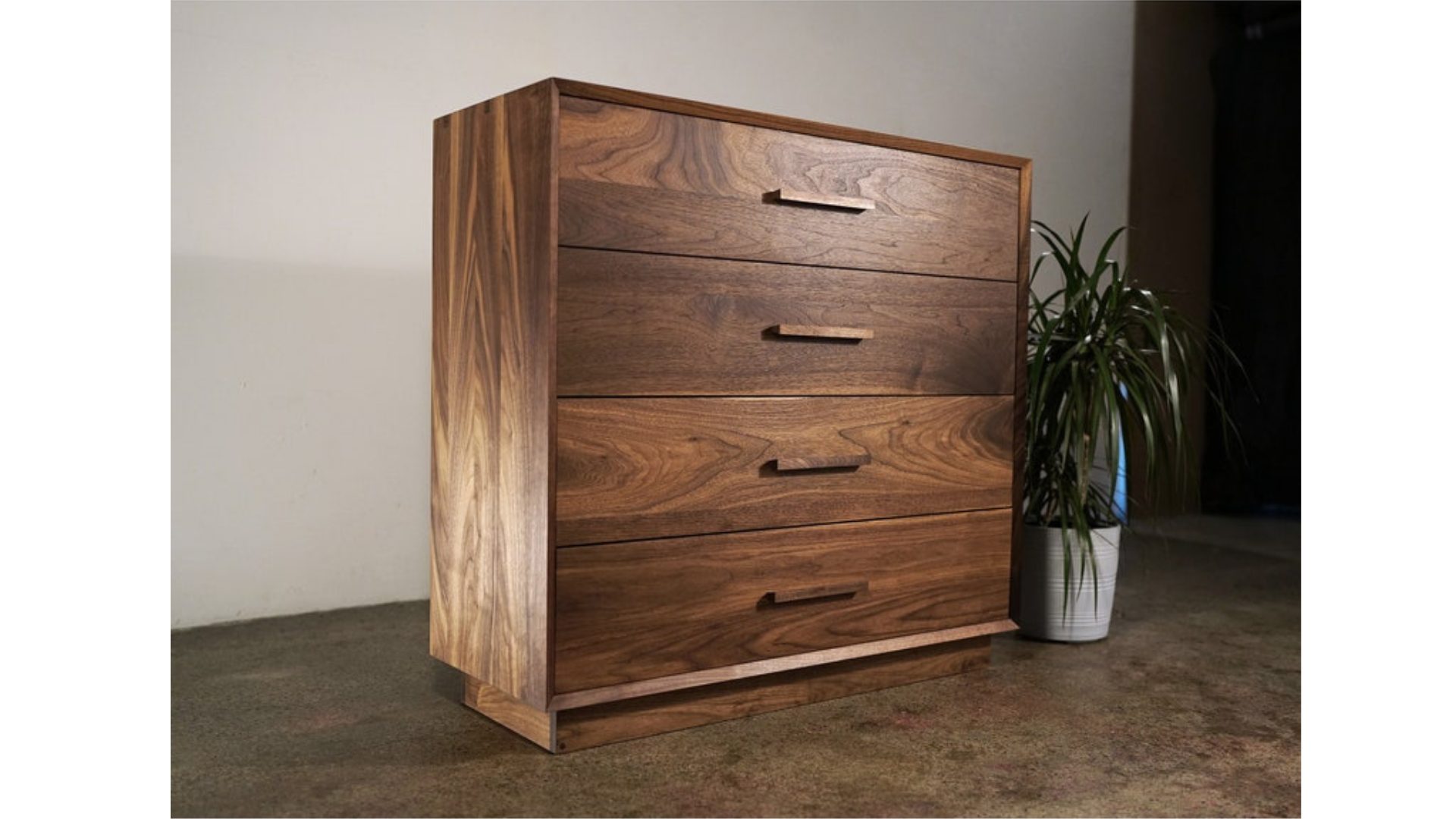 Schultz Dresser, Modern Dresser, Modern Highboy, Mid Century, 4 Drawer Highboy, Solid Hardwood Dresser (Shown in Walnut)