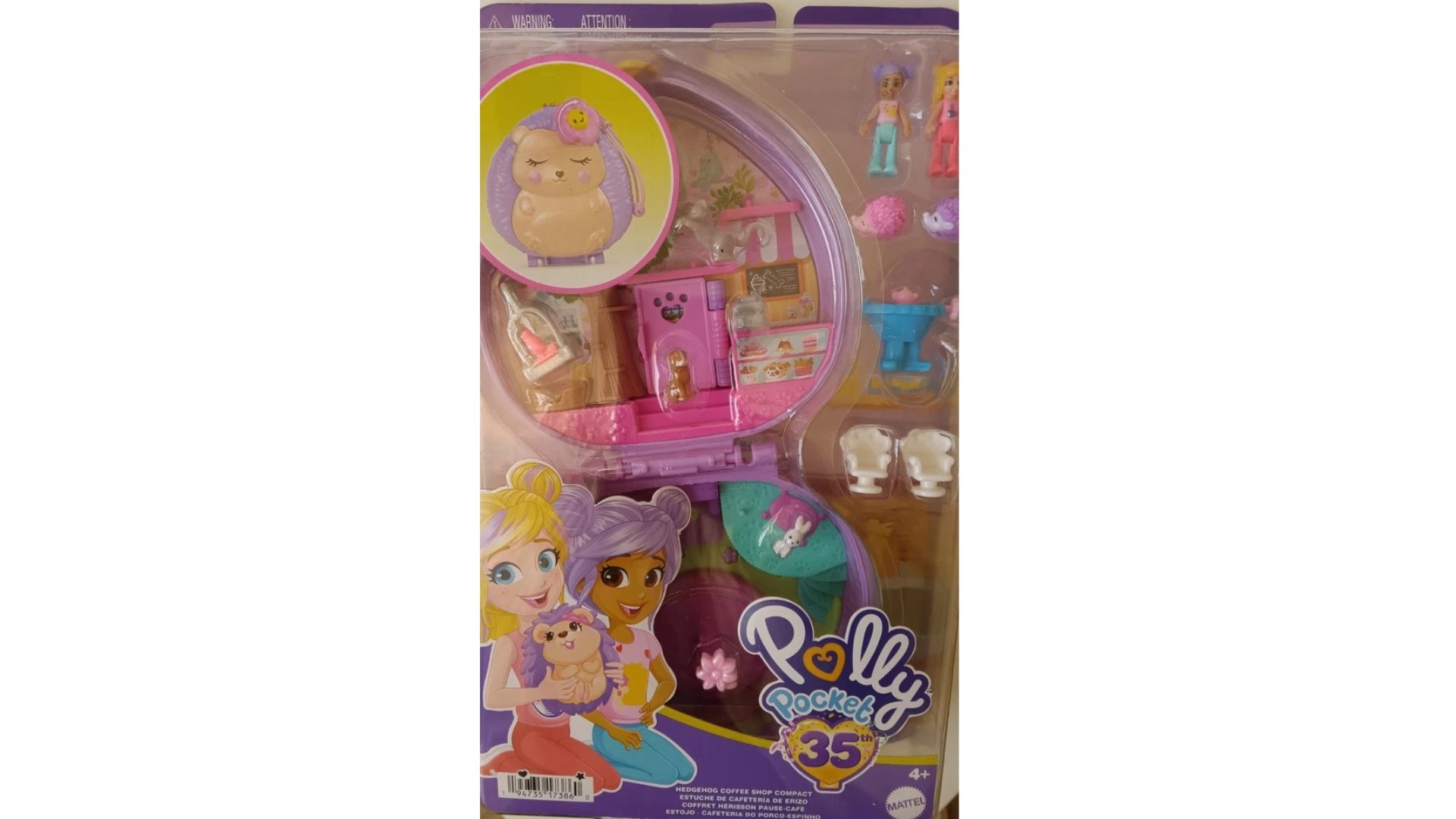 3 POLLY POCKET "HEDGEHOG" Playsets 35-Piece Set, Pet Connects, + 1 MORE
