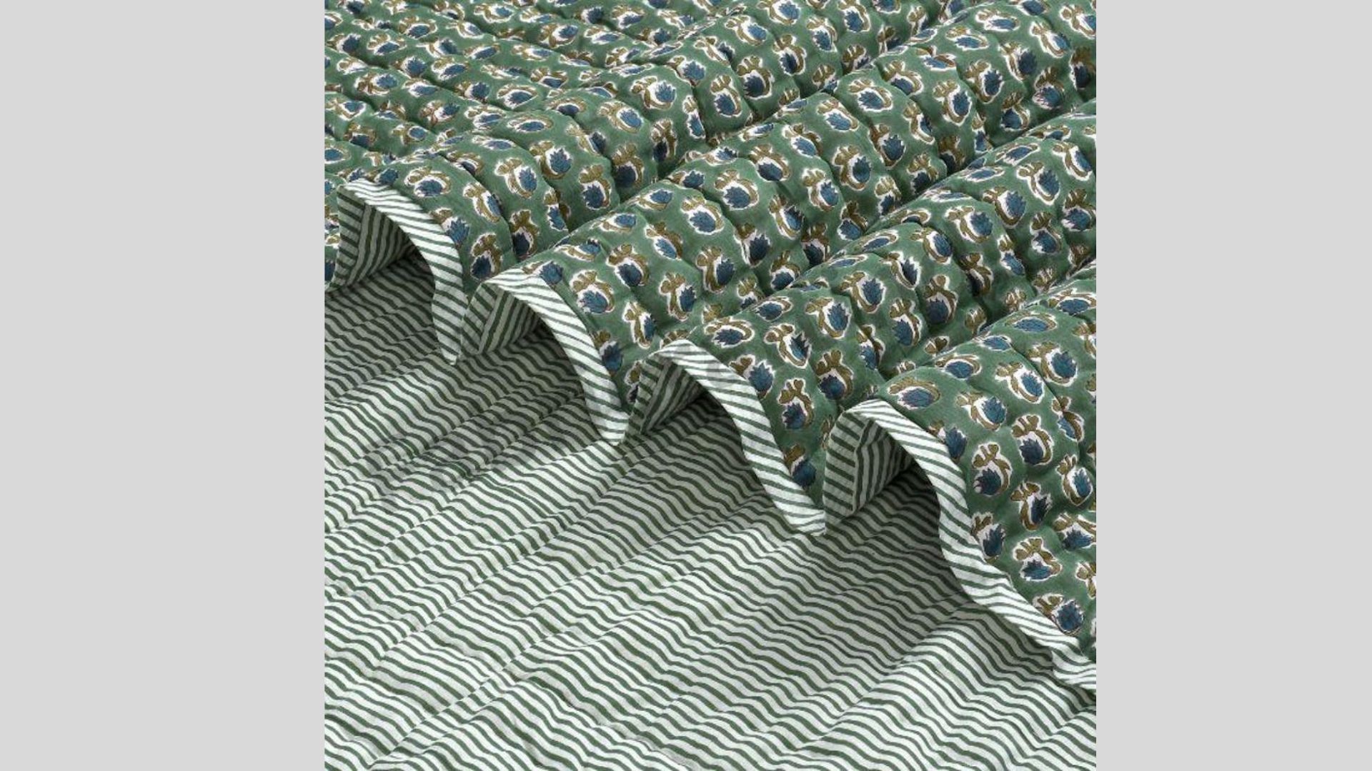 Comforter Quilt Hand Block Printed 100% Pure Cotton Cloth Quilted Throw Blanket Cover for Couch and Bed Lap Bedding Coverlet Oversized Quilt