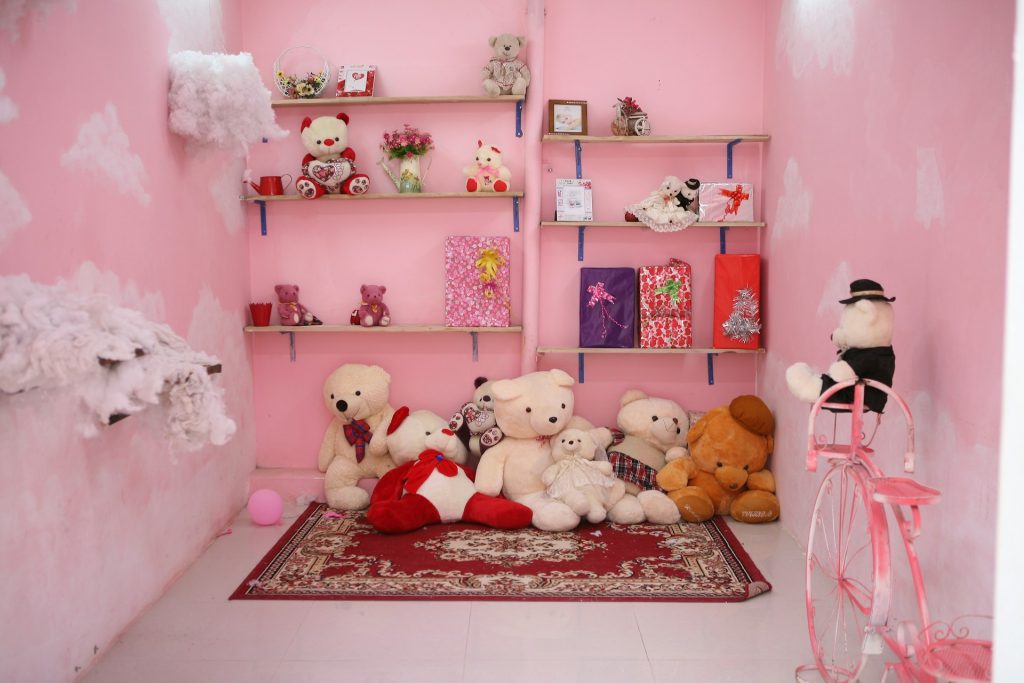 a room wall paint with Bubblegum Pink color