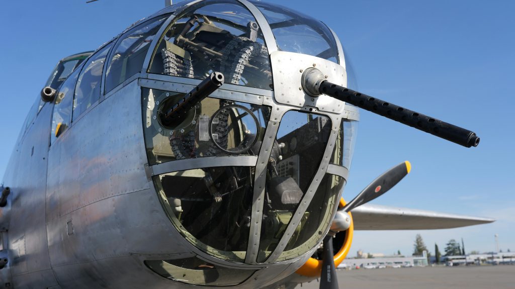 Close-Up of Vintage Military Aircraft Nose