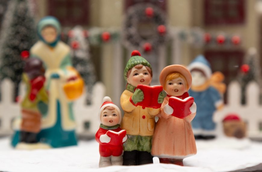 Christmas village singing caroler figurines