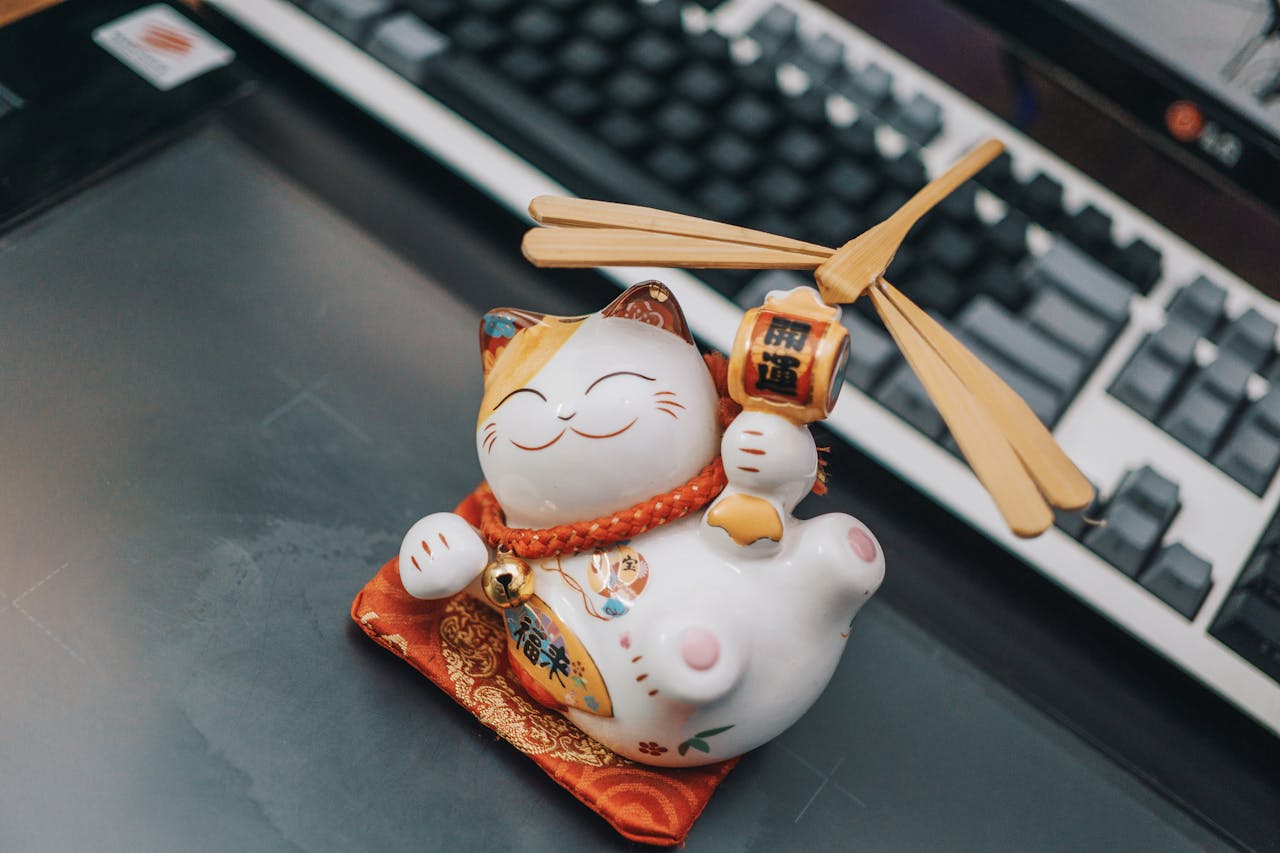 Desk decor for good luck, feng shui workspace charm, cultural figurine collection, gift shop display inspiration