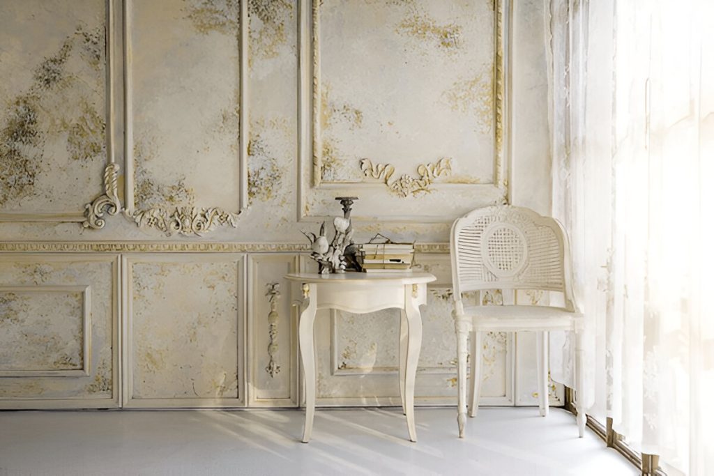 unique decoration living room antique vintage style in morning light from window background