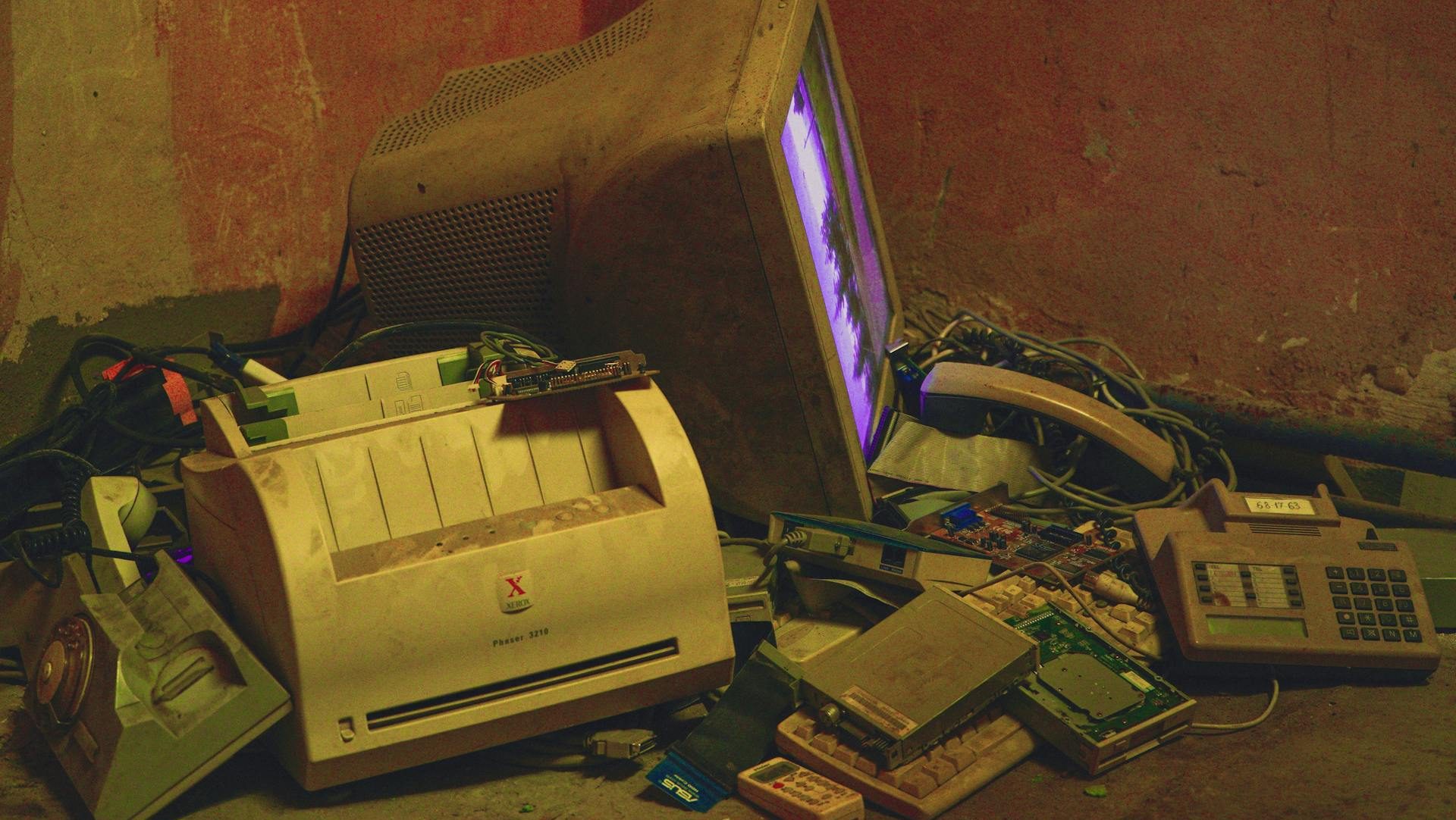 old printer Vintage and Damaged Electronics