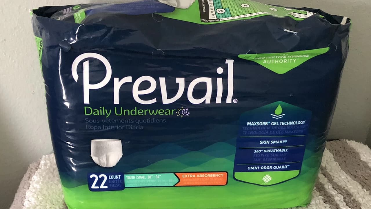 Pack of Prevail Daily Underwear for youth or small adults, 22 count, with MaxSorb gel technology and extra absorbency