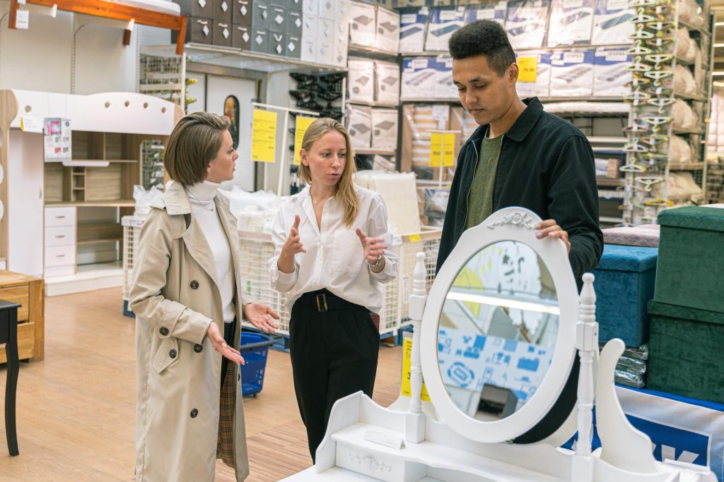 people buying at garage sales