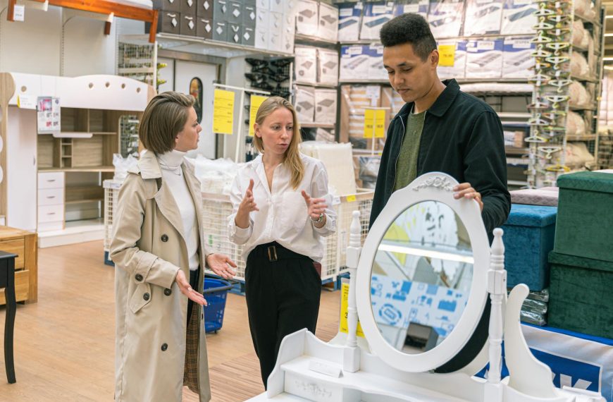 people buying at garage sales