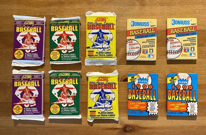 10 Junk Wax Era factory sealed baseball card wax packs