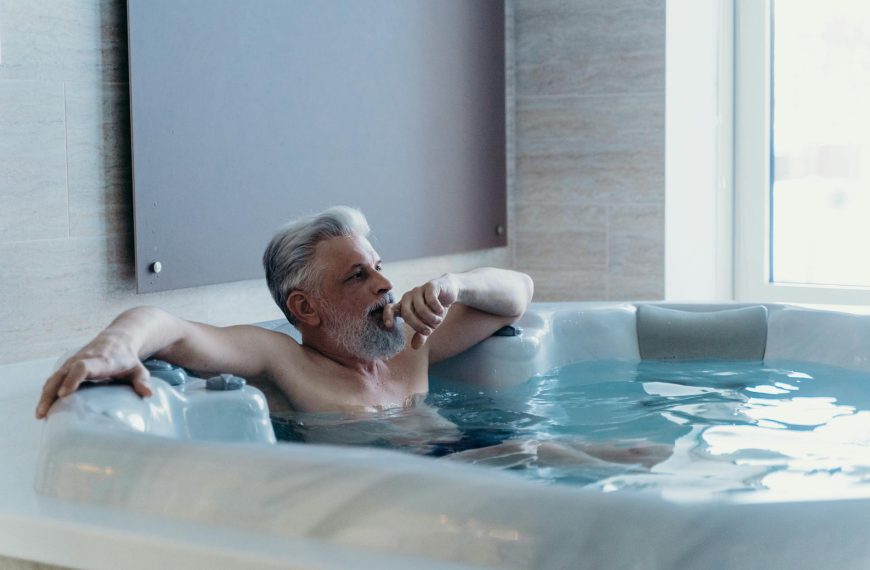 Elderly Man in the Jacuzzi