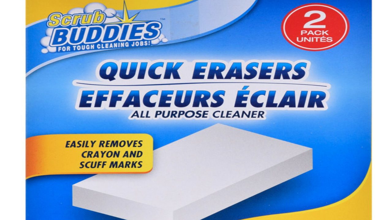 Scrub Buddies Quick Erasers 2-pack, all-purpose cleaner for crayon and scuff marks
