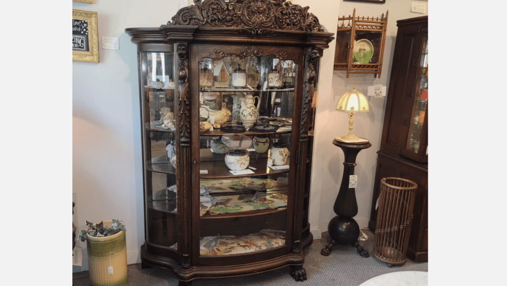 Ornate fragile china cabinets