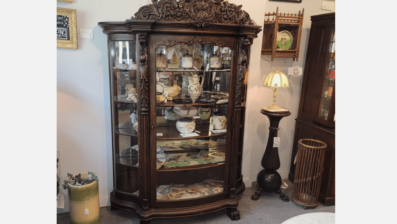 Ornate fragile china cabinets