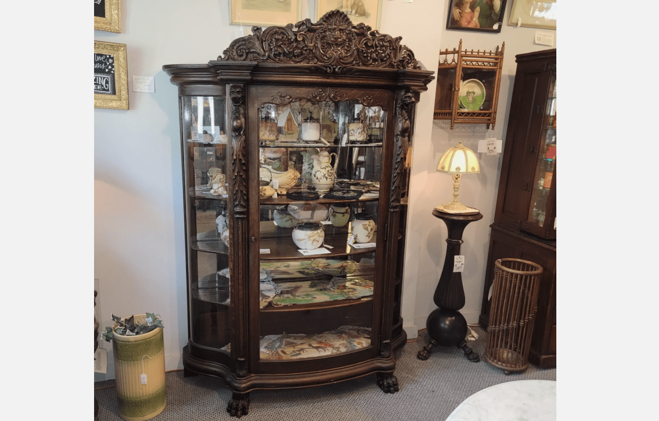 Ornate fragile china cabinets
