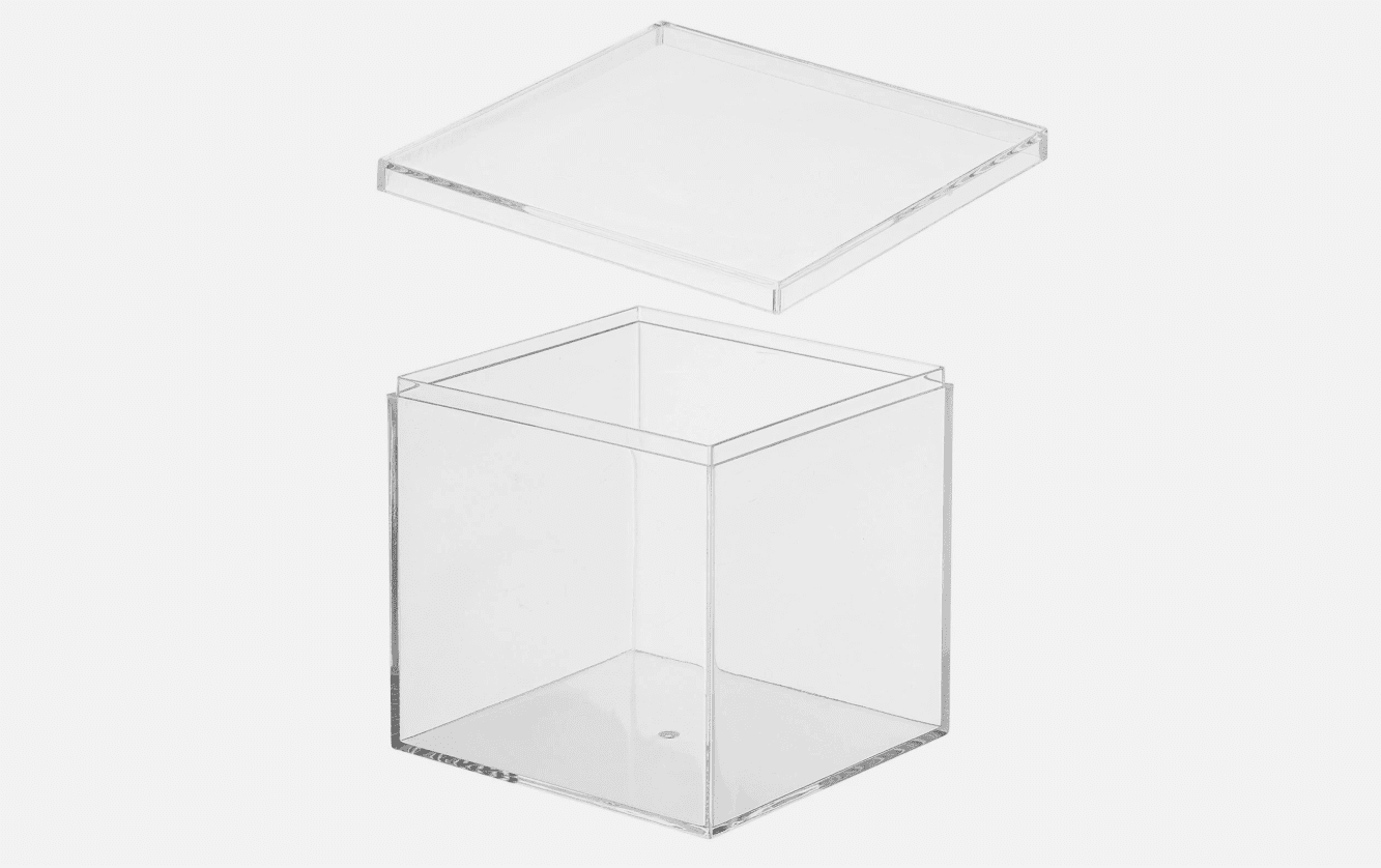 3.35" x 3.35" x 3.35" Acrylic Box with Lid Clear Acrylic Display Boxes