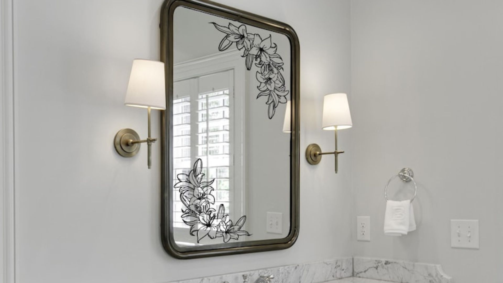 framed mirror decal for a chic