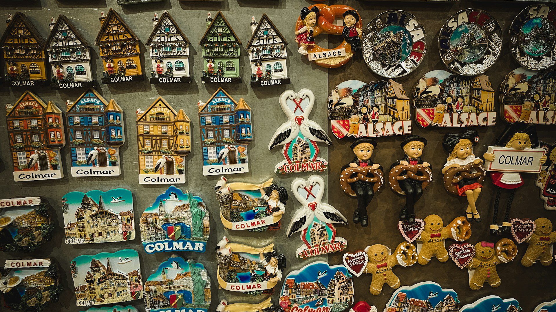 themed collection on pegboard 