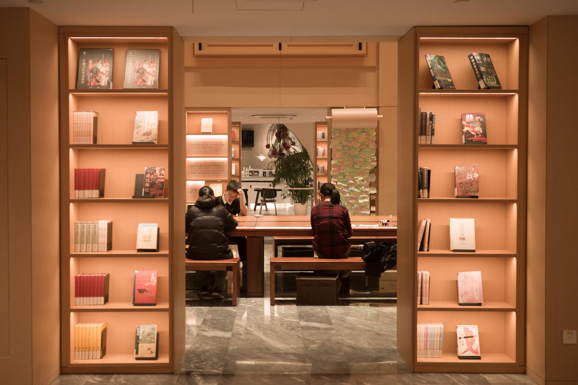 People Sitting at Library and Studying