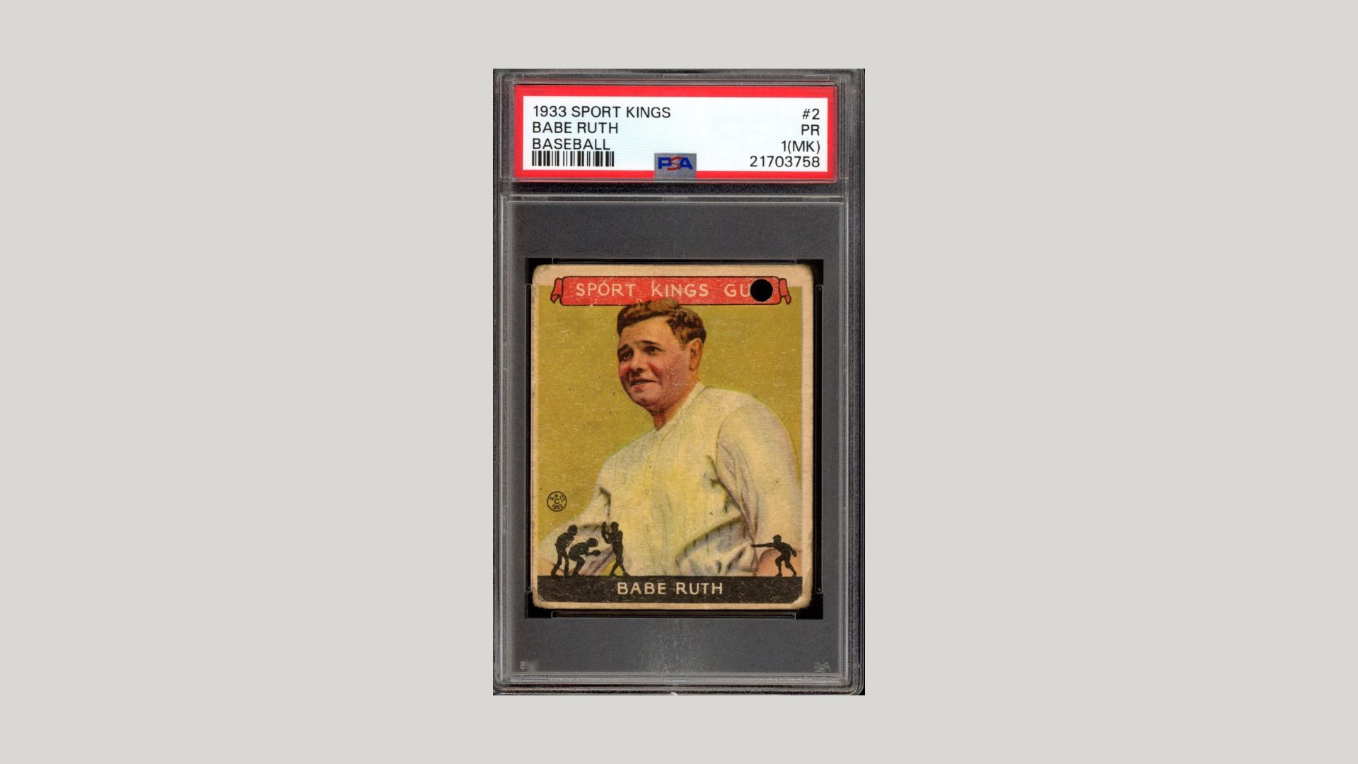 1933 Goudey Sport Kings #2 Babe Ruth PSA 1 (MK) New York Yankees Baseball Card