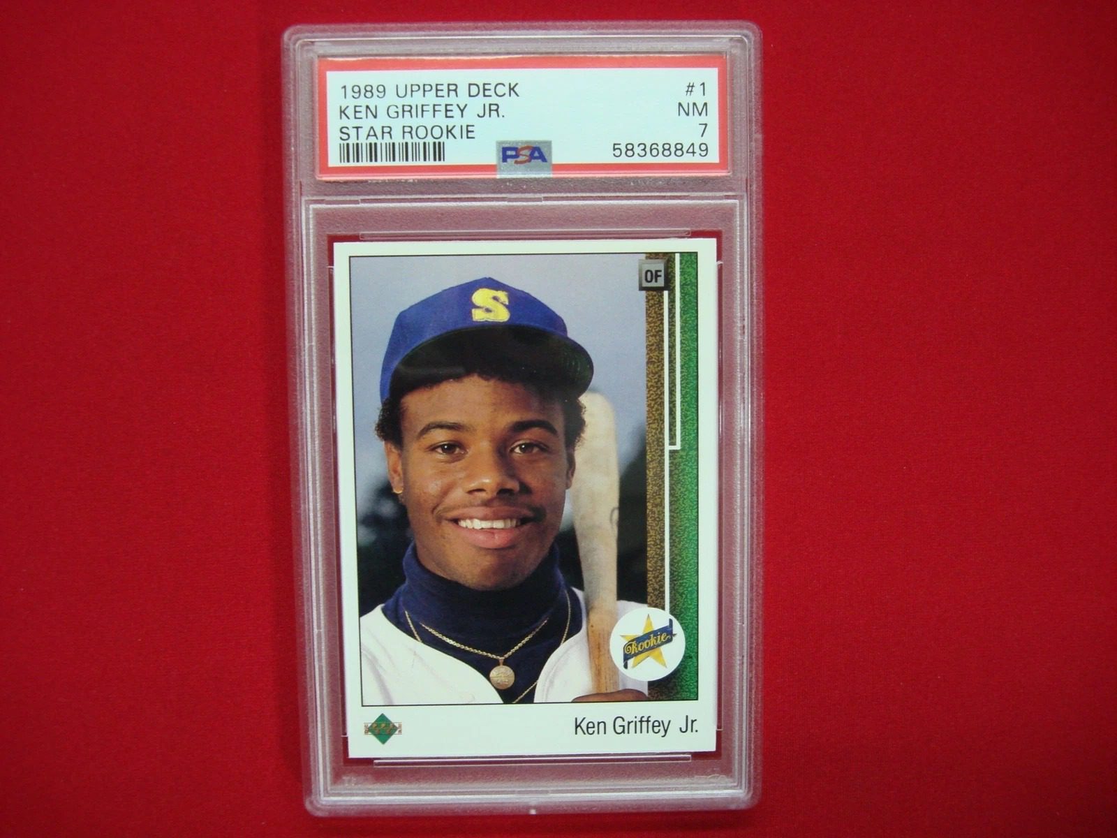 KEN GRIFFEY JR. ROOKIE PSA NM 7 1989 UPPER DECK STAR ROOKIE # 1 RC FRESH GRADE
