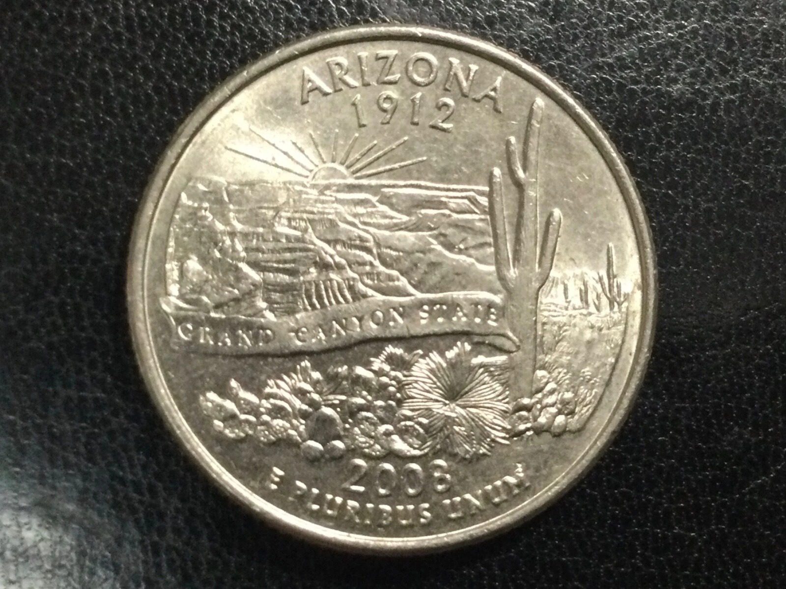 2008-P Arizona State Quarter Extra Cactus Leaf Error Circulated Condition
