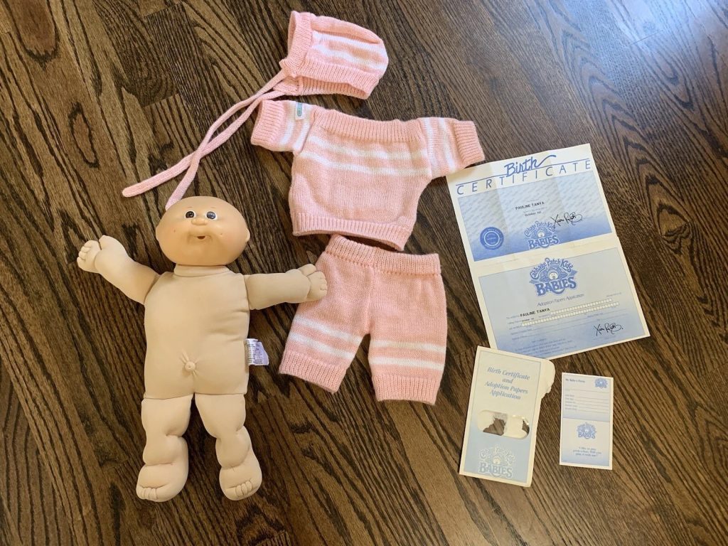 Cabbage Patch Kids Doll 1st Edition Bald Blue Signature 85 Adoption Papers