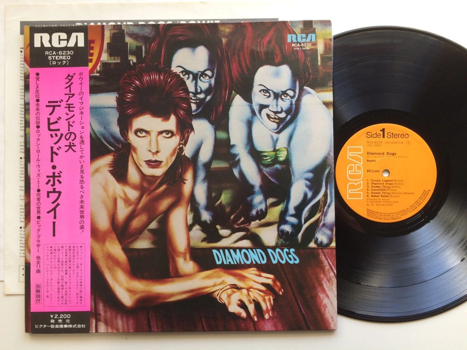 David Bowie "DIAMOND DOGS" w/PINK OBI VICTOR RCA-6230 JAPAN 1st PRESS SUPER RARE