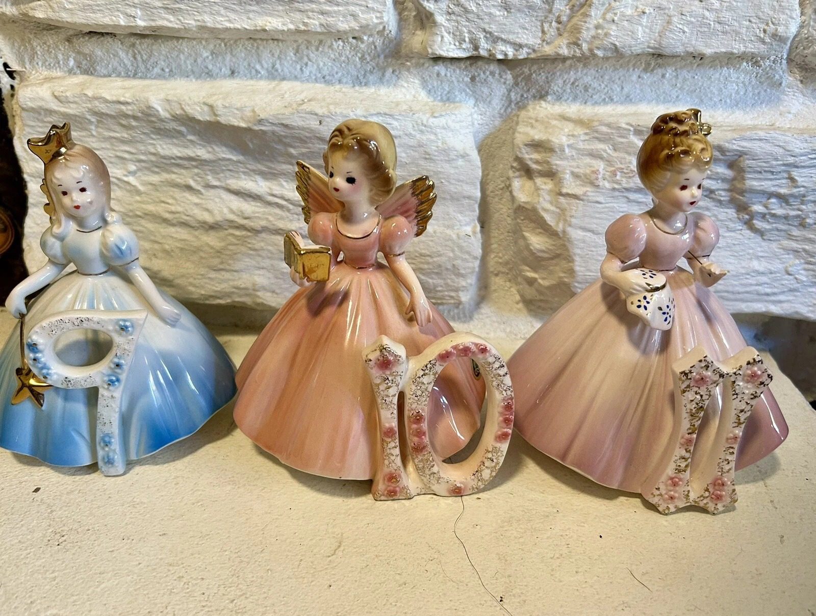 Josef Originals birthday 9, 10, 11 figurine girls Lot of 3 Good Condition