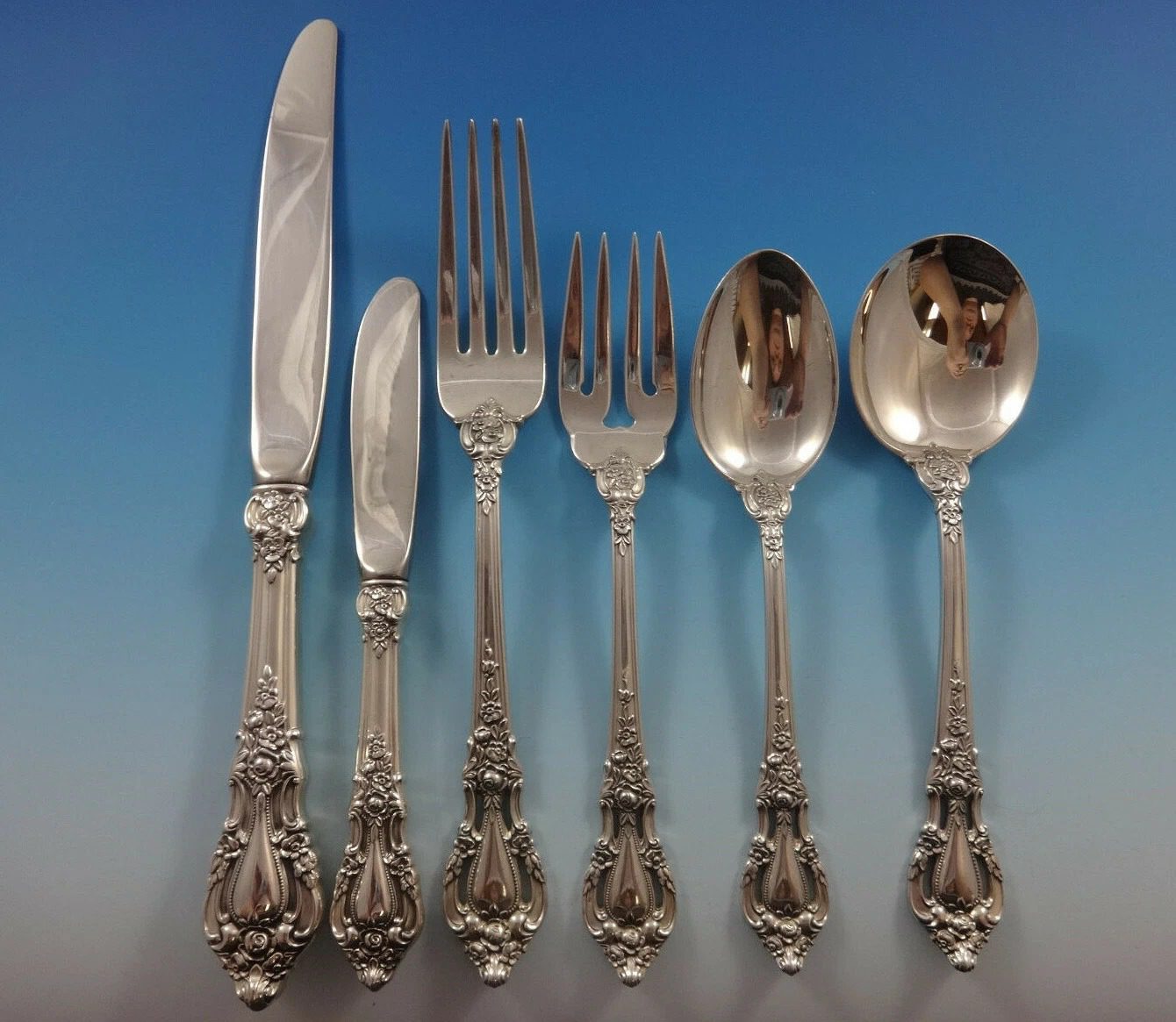 Eloquence by Lunt Sterling Silver Flatware Service For 12 Set 82 Pieces Huge!
