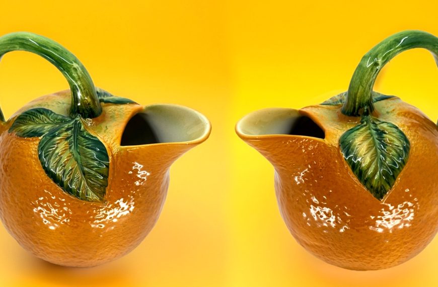 Majolica orange pitchers