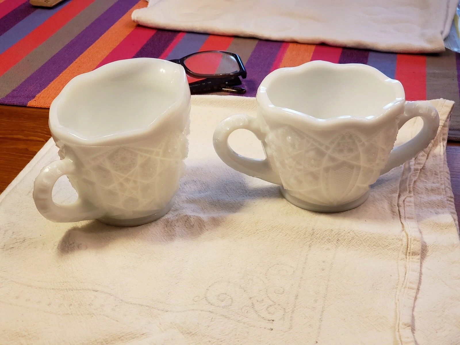 Vintage McKee Milk Glass, Sugar And Creamer