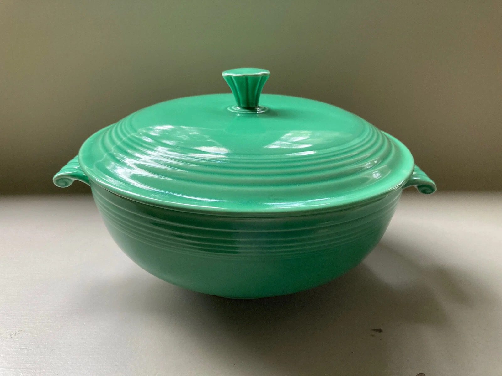 Medium Green Fiesta Covered Onion Soup Bowl