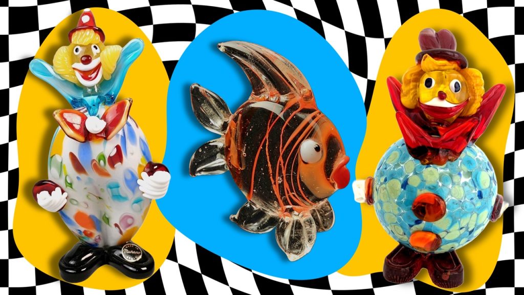Murano Art Glass Fish and Clowns