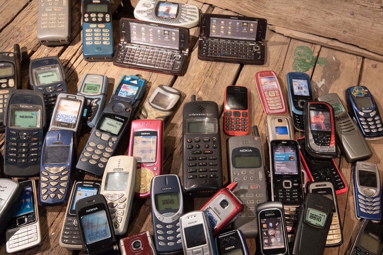 Stack of Obsolete Phones