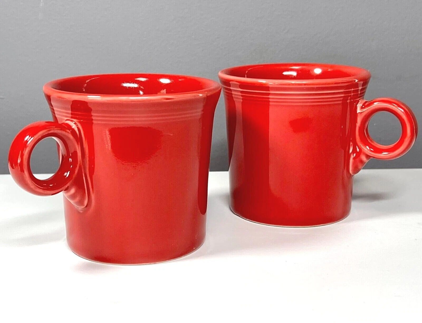 Fiesta Fiestaware Red Tom & Jerry Mug Cup Ceramic Ring Handle Scarlet Set Of 2
