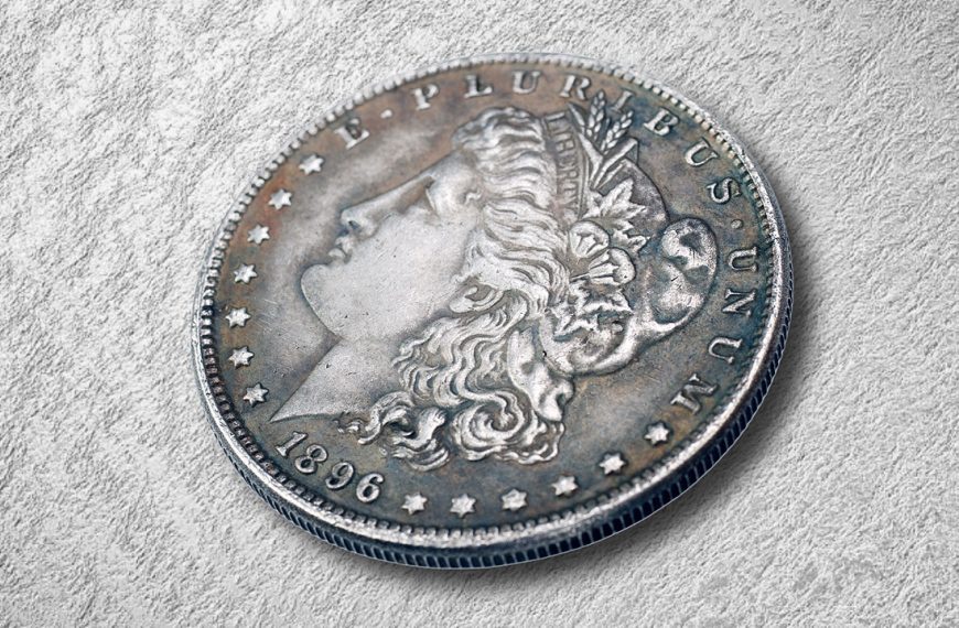 old vintage silver dollar from 1896