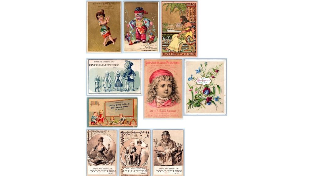 1870-1890's LOT/10 VICTORIAN TRADE CARDS MASSACHUSETTS SIZE CONDITION VARIES #2