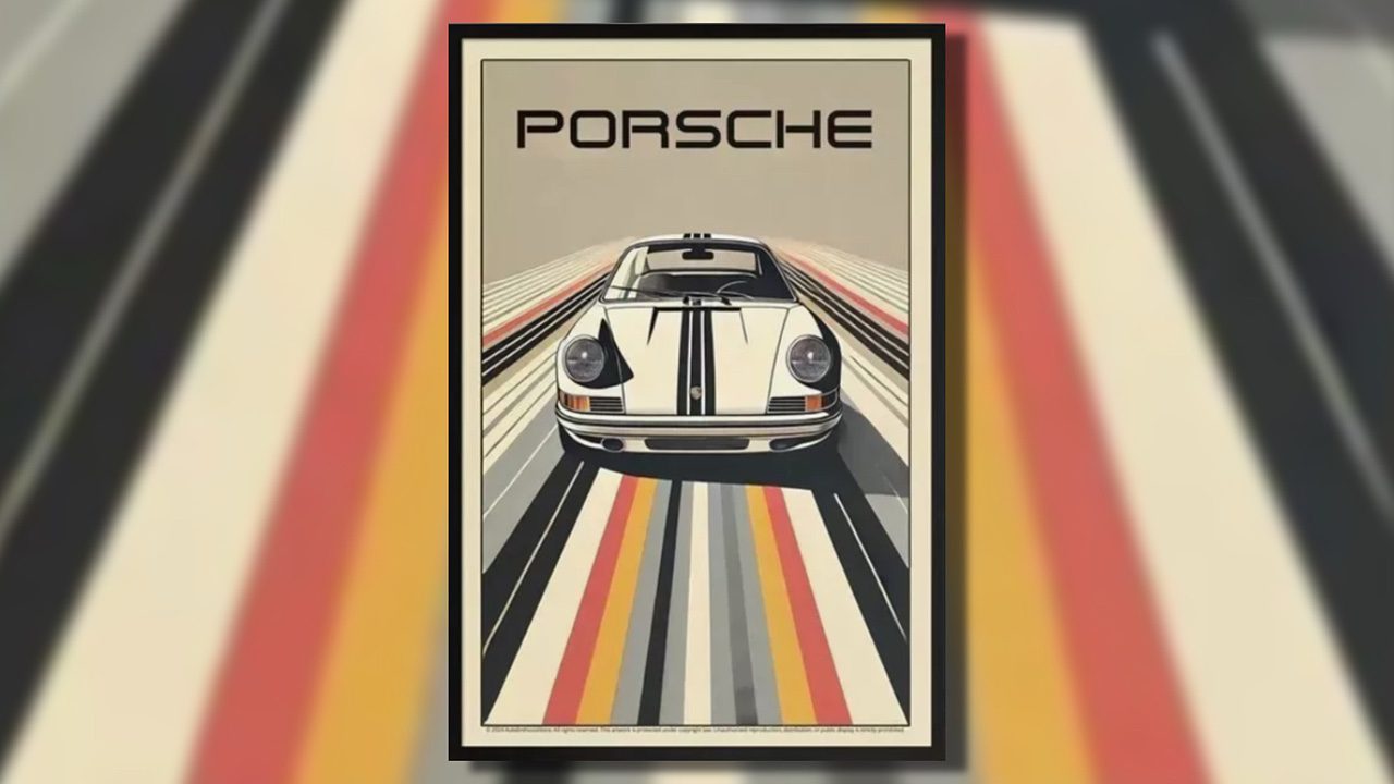 Vintage car poster