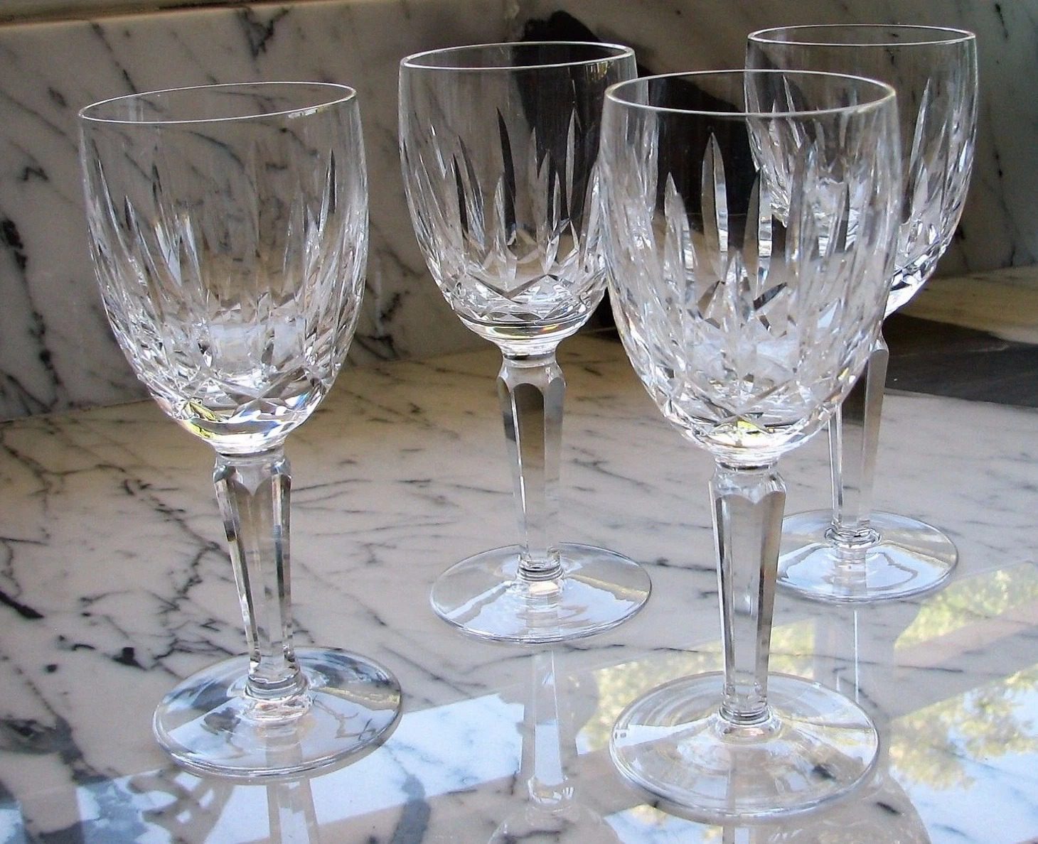 Vintage WATERFORD Crystal Kildare Claret Wine Glass stemware set of 4 Ireland