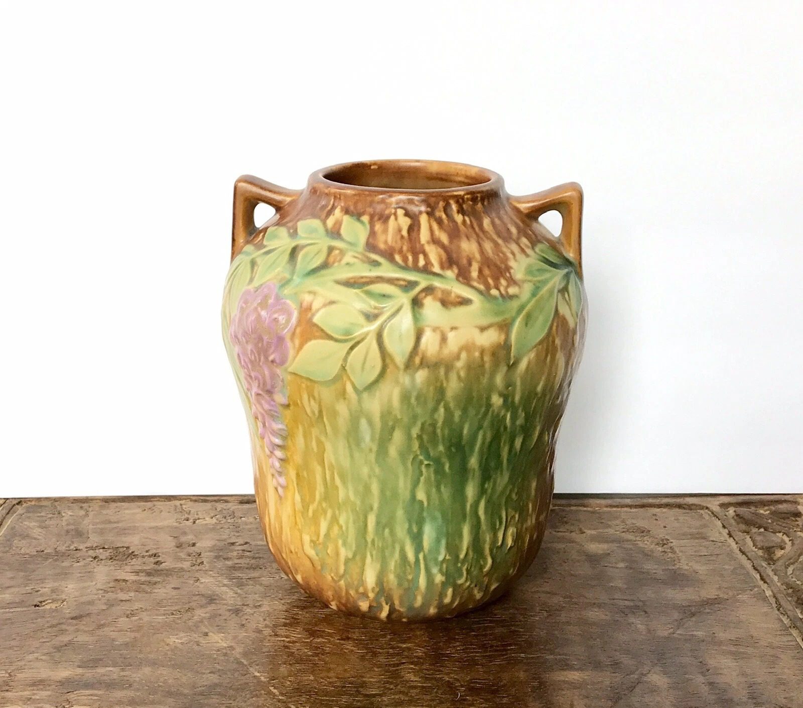 Roseville Pottery Wisteria Pattern double-handled vase