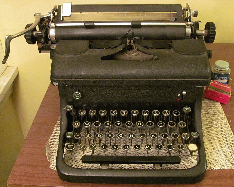 Well-used Woodstock typewriter from the 1940s