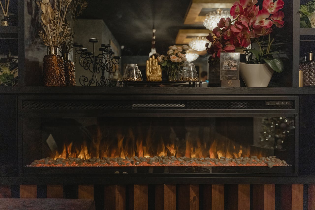 Vases and Ornaments on Top of a Fireplace