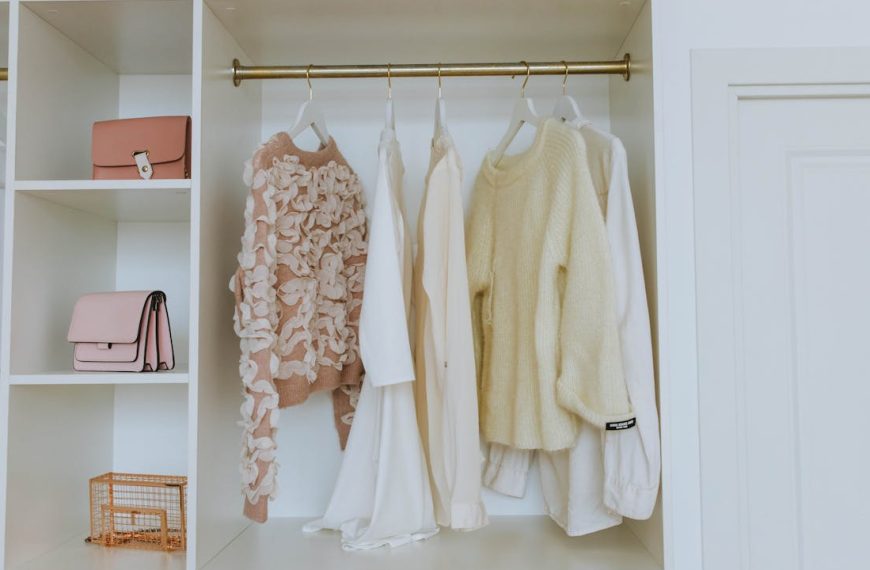 Organized White Wooden Closet