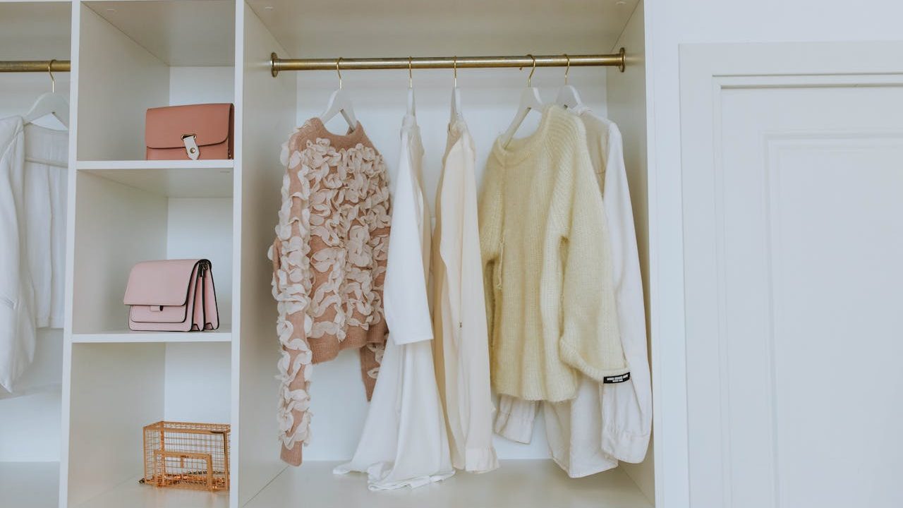 Organized White Wooden Closet