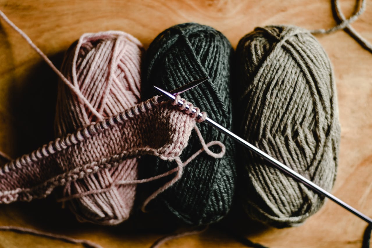Knitting Needles on Yarns