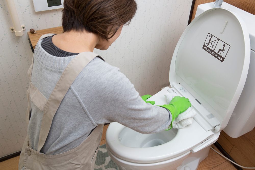 professional cleaning Behind the Toilet