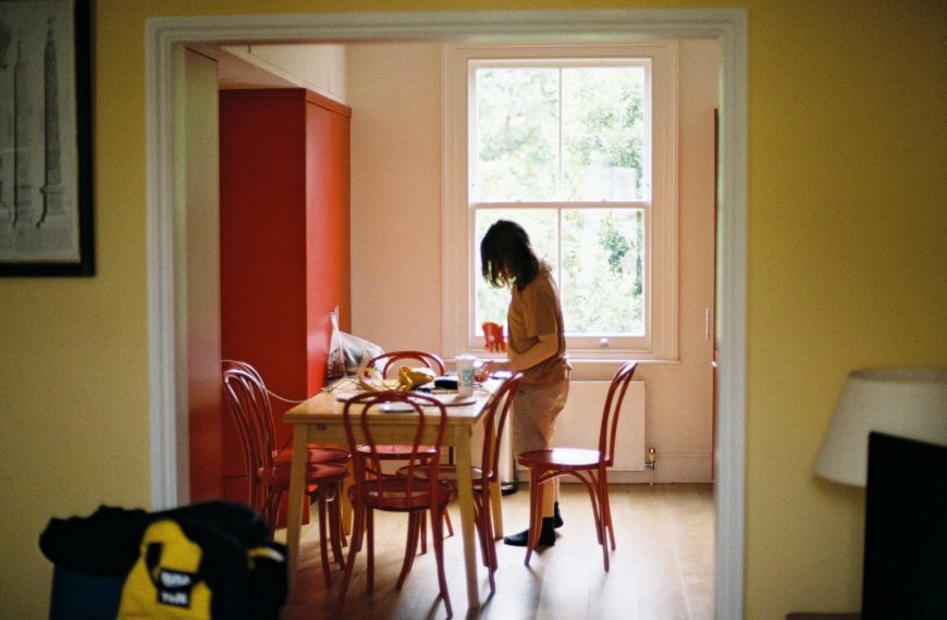 a person standing in a room
