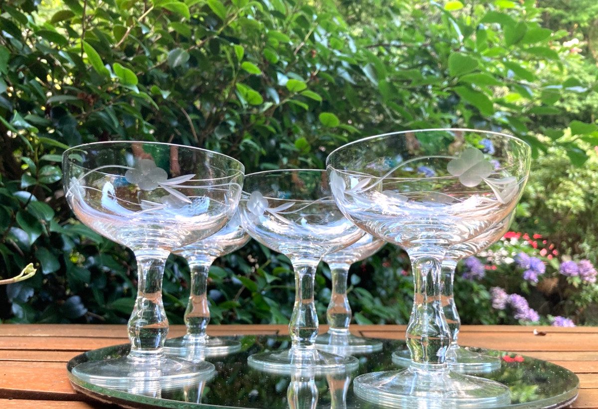 Art Deco Champagne Coupe Set